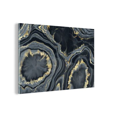 Glasbild Glasfoto Wandbild 150x100 cm Geode - Gold - Marmor - Steine