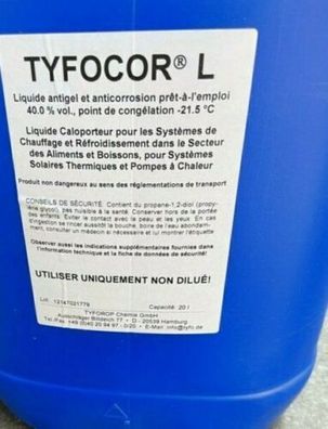 Solarflüssigkeit Tyfocor Solarfluid Frostschutz Fertiggemisch 20 L