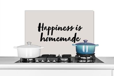 Spritzschutz Küchenrückwand - 60x40 cm Zitate - Sprichwörter - Das Glück ist hausgema