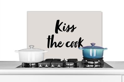 Spritzschutz Küchenrückwand - 60x40 cm Zitate - Sprichwörter - Koch - Küss den Koch