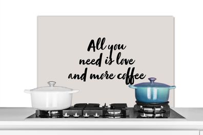 Spritzschutz Küchenrückwand - 80x55 cm Zitate - Sprichwörter - Kaffee - Liebe - Alles