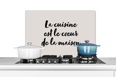 Spritzschutz Küchenrückwand - 70x50 cm Sprichwörter - Zitate - La cuisine est le coeu