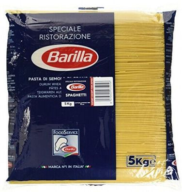 Barilla Hartweizen Pasta Spaghetti Nudeln n. 5 Teigwaren Hartweizen 1 Pack (5kg)