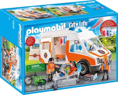 Playmobil 70049 City Life Rettungswagen Krankenwagen mit Licht und Sound
