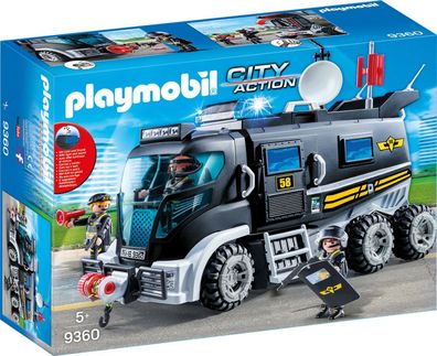 Playmobil City Action 9360 - SEK-Truck mit Licht und Sound 4 Figuren 92 Teile