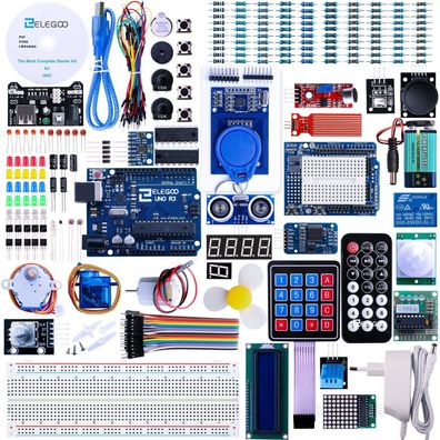 ELEGOO UNOR3 Arduino Projekt Baukasten Ultimate Starter Kit Zubehör 200 Teile