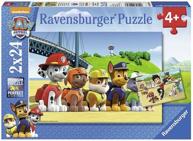 Ravensburger 09064 - Paw Patrol Heldenhafte Hunde Chase Zuma 2 Puzzles 48 Teile