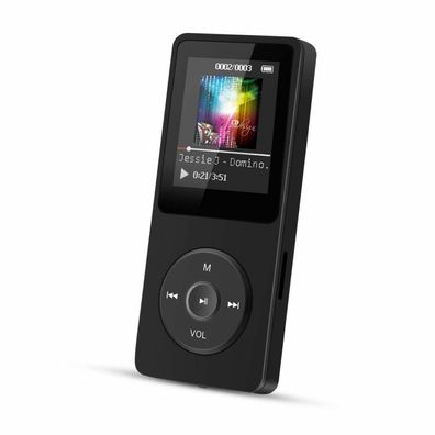 AGPTEK 8GB MP3-Player 70 Stunden Wiedergabe Micro SD MP3 WMA OGG WAV Schwarz