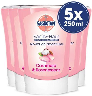 Sagrotan No-Touch Nachfüller Cashmere and Rose Seifenspender 5 x 250 ml 5er Pack