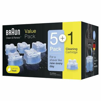Braun Clean und Renew CCR Kartuschen Nachfüllpackung Elektrorasierer 6er Pack