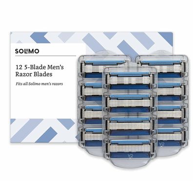 Solimo 5-fach-Klingen für Herrenrasierer Komfortklingen Ersatzklingen 12er Pack