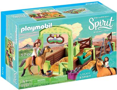 Playmobil Spirit 9478 Spielzeug-Pferdebox Lucky & Spirit Spielset mit Zubehör