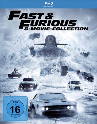 Fast and Furious 8 Movie Collection Box-Set DTS 5.1 Surround Blu-Ray FSK 16
