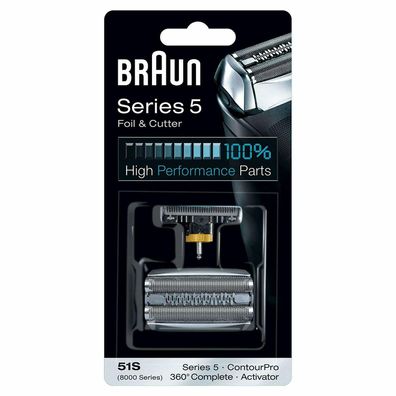 Braun Series 5 Elektrorasierer Ersatzscherteil 51S Premium Qualität silber