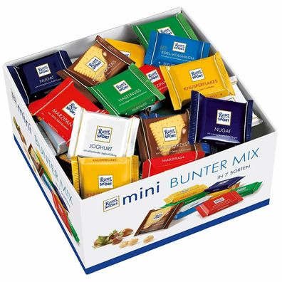 Ritter Sport Mini Bunter Mix Bunte Vielfalt mit 7 Sorten Vorratsbox 84 x 16,67 g