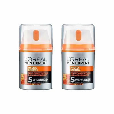 L'Oréal Men Expert Hydra Energy Feuchtigkeitspflege Gesichtscreme 2 x 50 ml