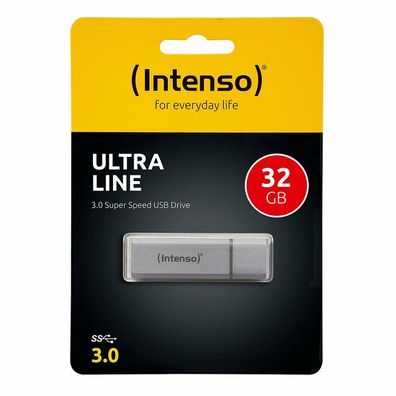 Intenso Ultra Line 32 GB USB-Stick USB 3.0 Super Speed Drive Aluminium silber