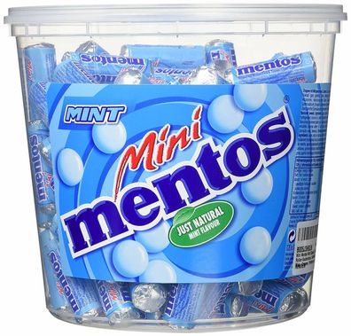 Mentos Mini Mint Classic Kaubonbons Pfefferminz Minz-Dragees Eimer 120 Rollen
