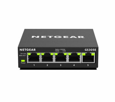 Netgear GS305E 5 Port LAN Gigabit Ethernet Switch lüfterlos VLAN Metallgehäuse