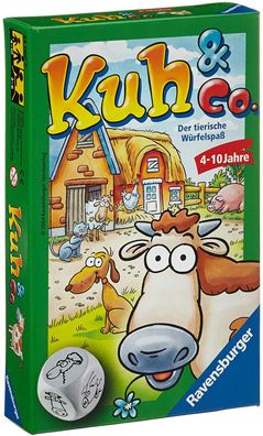 Ravensburger 23160 Kuh und Co. Mitbringspiel Würfelspiel Lernspiel Kinderspiel