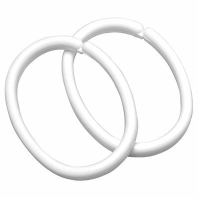 Sealskin Duschvorhangringe weiß Oval 4,5 x 6 cm Duschringe Kunststoff 12er Pack