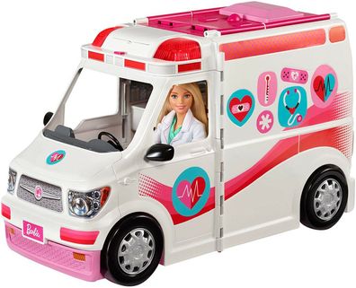 Barbie FRM19 2-in-1 Krankenwagen Licht und Geräusche Ergänzungsset Spielset