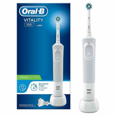 Oral-B Vitality 100 CrossAction Elektrische Zahnbürste oszillierend Timer weiß