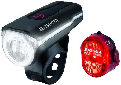 Sigma Sport LED Fahrradbeleuchtung-Set AURA Sichtbarkeit 400 m IPX4 Micro-USB