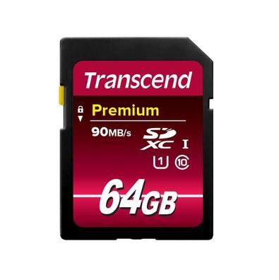 Transcend TS64GSDU1 Premium 64GB SDHC-Speicherkarte Klasse 10 UHS-I High Speed