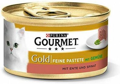 Purina Gourmet Gold Feine Pastete Gemüse Ente Spinat Katzennassfutter 12 x 85 g