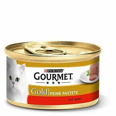 Purina Gourmet Gold Feine Pastete Rind Katzennassfutter Tiernahrung 12 x 85 g