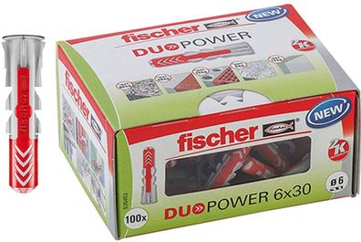 Fischer Duopower 6 x 30 Universaldübel 2-Komponenten Kunststoffdübel 100er Pack