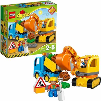 LEGO Duplo 10812 Bagger und Lastwagen Lernspielzeug Ergänzungsset Motorik