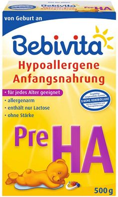 Bebivita PreHA Hypoallergene Anfangsmilch von Geburt an 4 x 500 g 4er Pack