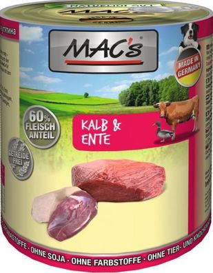 MACs Dog Kalb & Ente 800 g (Menge: 6 je Bestelleinheit)