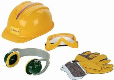 Theo Klein 8537 Bosch Handwerker Zubehör Set Helm Brille Handschuhe Spielzeug
