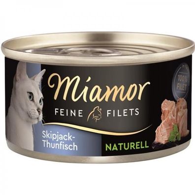 Miamor Dose Feine Filets Naturelle Skipjack-Thunfisch 80 g (Menge: 24 je Bes...