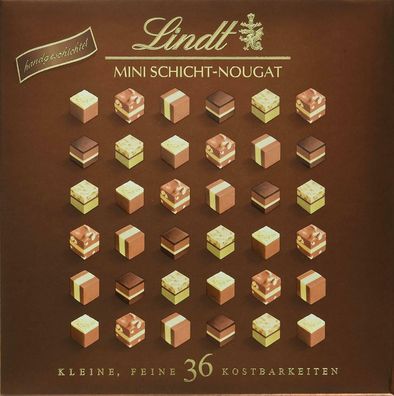 Lindt Mini Schicht-Nougat Pralinés Pralinen Schokolade Schachtel Advent 165 g