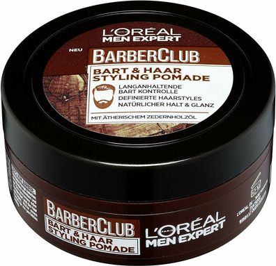 LOréal Men Expert Barber Club Bart & Haar Styling Pomade Zedernholzöl 75 ml