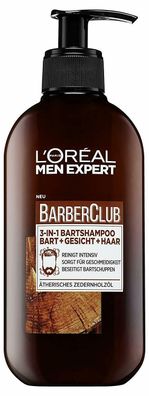 LOréal Men Expert Barber Club 3-in-1 Bartshampoo Bartpflege Zedernholzöl 200 ml
