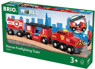 BRIO World 33844 Feuerwehr-Löschzug Holzeisenbahn Kleinkindspielzeug Zubehör