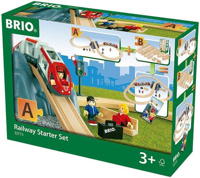 BRIO World 33773 Eisenbahn Starter Set A Holzeisenbahn Kleinkindspielzeug