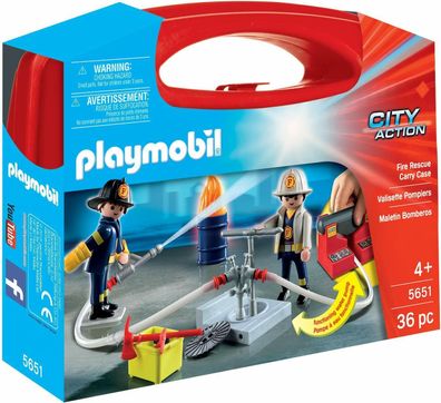 Playmobil City Action 5651 Mitnehmkoffer Feuerwehr Spielset Figuren 36 Teile