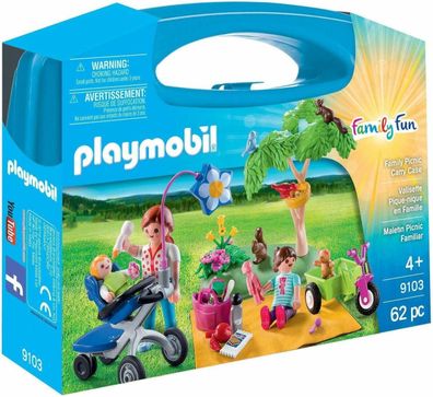 Playmobil Family Fun 9103 Mitnehmkoffer Familien-Picknick Spielset 62 Teile