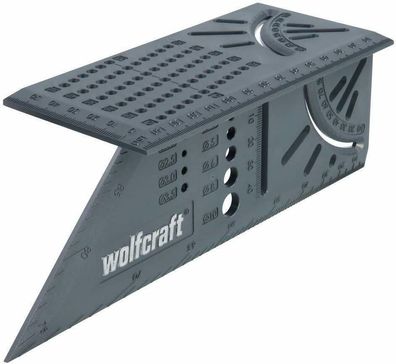 Wolfcraft 5208000 3D-Gehrungswinkel Streichmaß integrierte Bohrlehre Messen