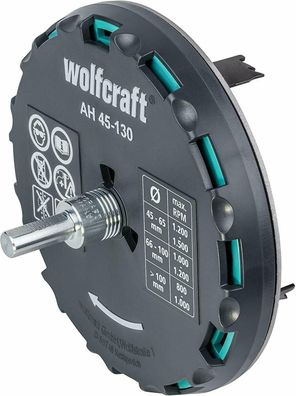 Wolfcraft 5978000 Verstellbarer Universal-Kreisschneider Lochsäge ø 45-130 mm