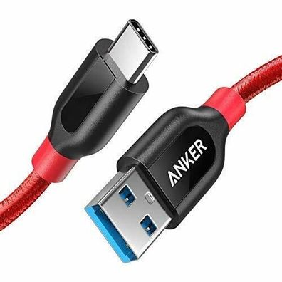 Anker PowerLine+ USB-C auf USB 3.0 A Ladekabel Android MacBook Sony 90cm Rot