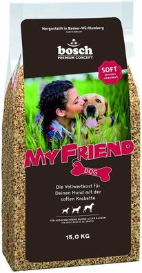 Bosch My Friend Softbrocken Hundefutter Vollwertkost Omega 3 Eiweißträger 15 kg