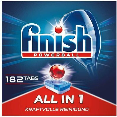 Finish Powerball All in 1 Spülmaschinentabs Fettlösekraft Gigapack 182 Tabs