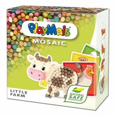 PlayMais 160255 Mosaic Little Farm Kinder-Bastelset Naturprodukt ab 3 Jahren
